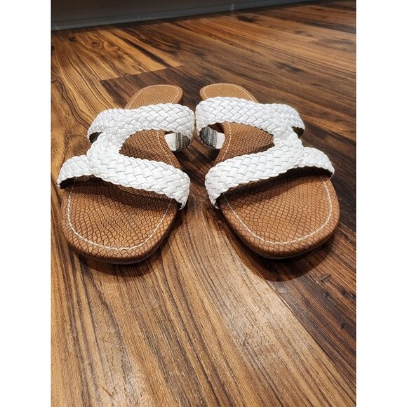 Circus by Sam Edelman Betty 2 Slide Sandals 9.5 White Braided Resort Flat - Picture 4 of 8